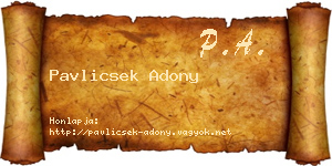 Pavlicsek Adony névjegykártya